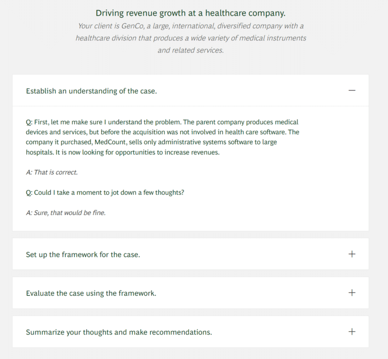 BCG case interview example (Healthcare)