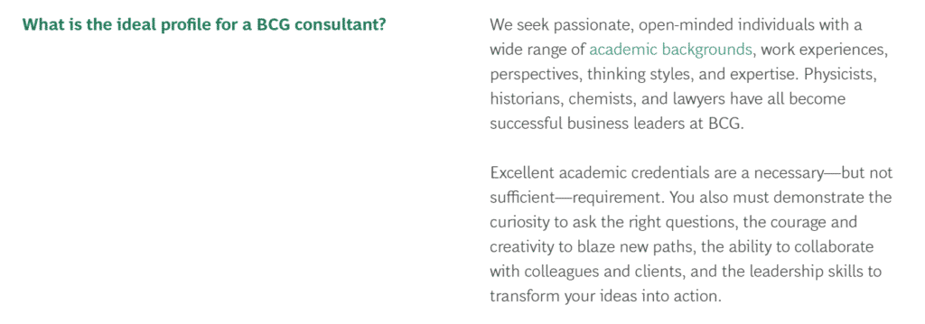 Characteristics of a good BCG Consultant