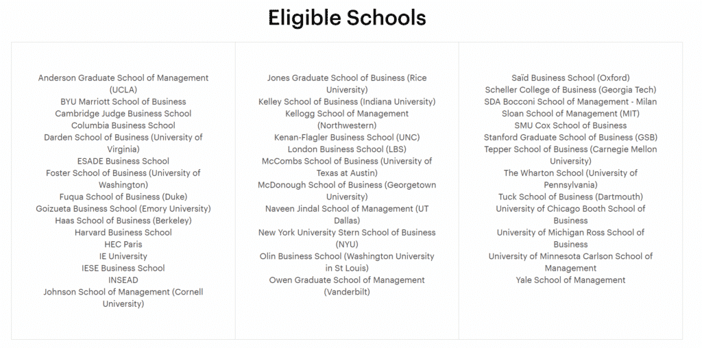 Bain & Company Eligible Schools