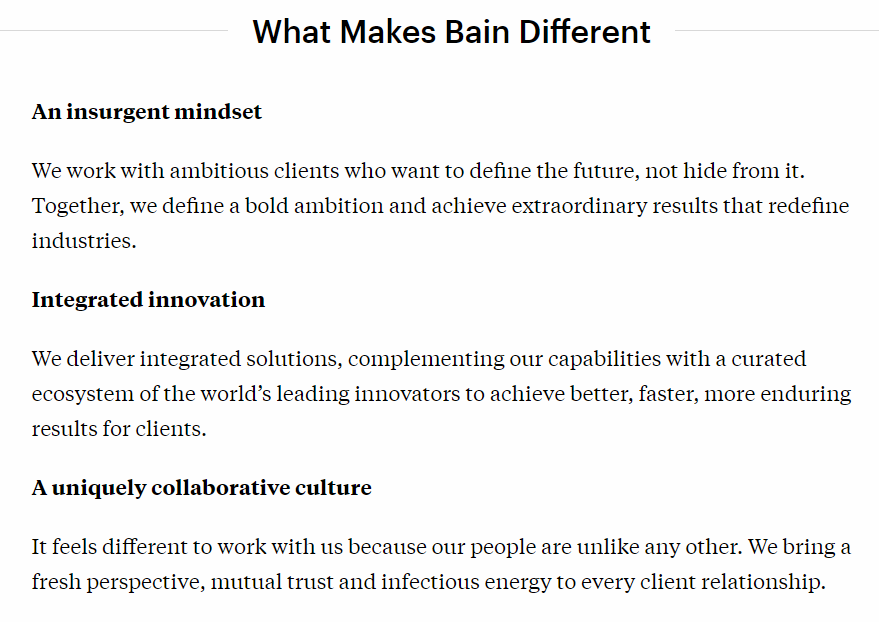 What Makes Bain Different