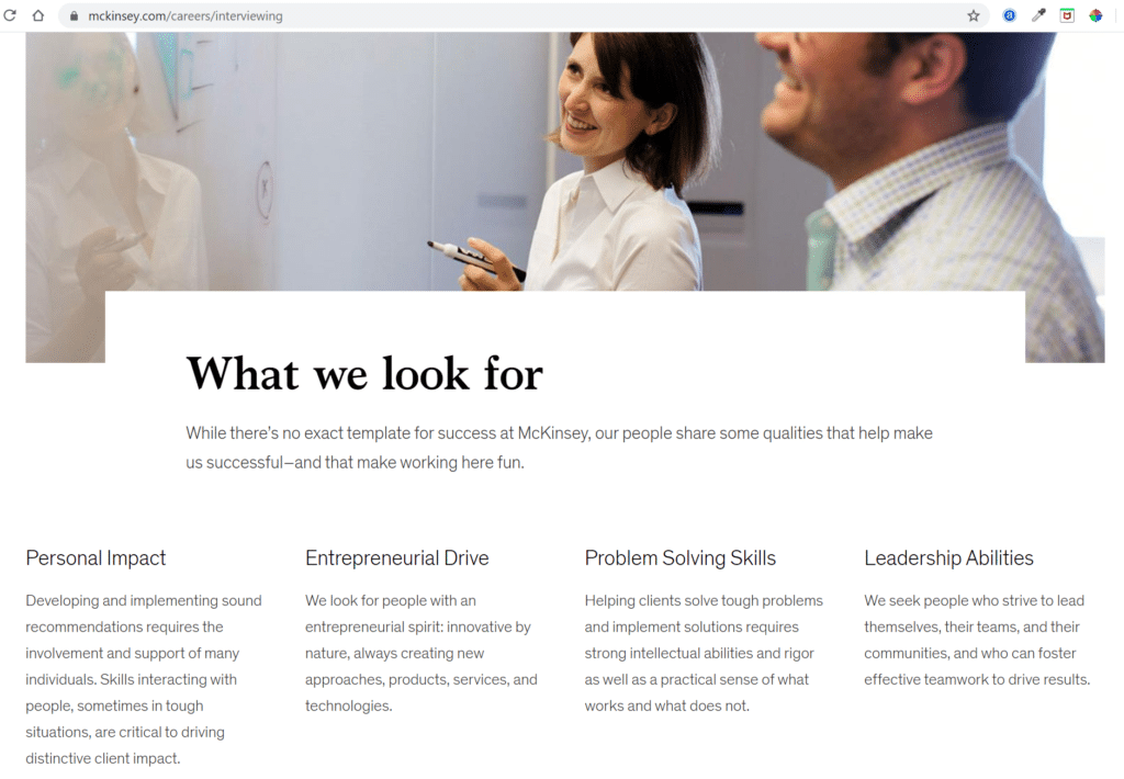 McKinsey What We Are Looking For